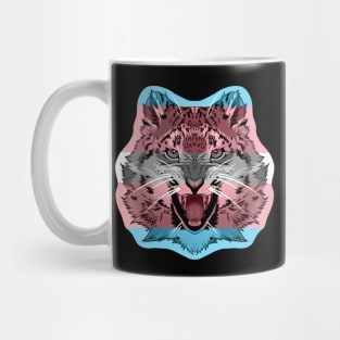 illustrated SNOW LEOPARD PRIDE series (trans pride flag) Mug